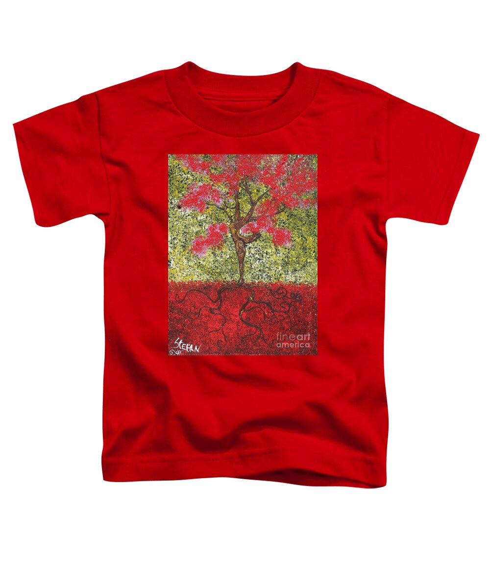 Dancer Toddler T-Shirt featuring the painting The Lady Tree Dancer by Stefan Duncan