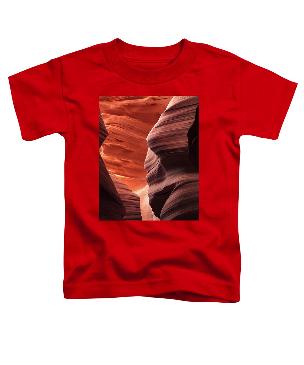 Antelope Canyon Toddler T-Shirt featuring the photograph The Majestic Sandstone Walls Of Antelope Canyon by Gregory Ballos