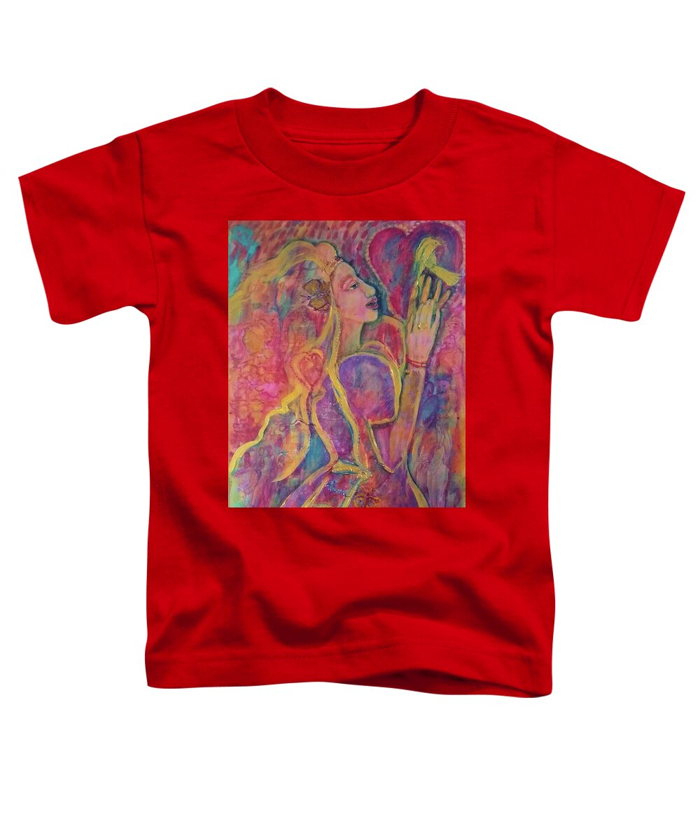 Peace Toddler T-Shirt featuring the painting The Power of a Peaceful Heart by Feather Redfox