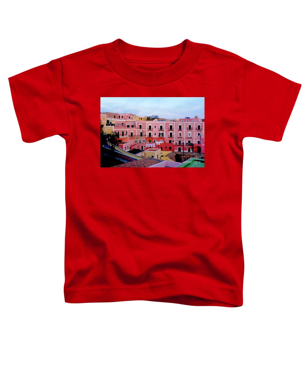 Ventotene Island Toddler T-Shirt featuring the photograph The sleepy town on the island of Ventotene, Italy. by Gunther Allen