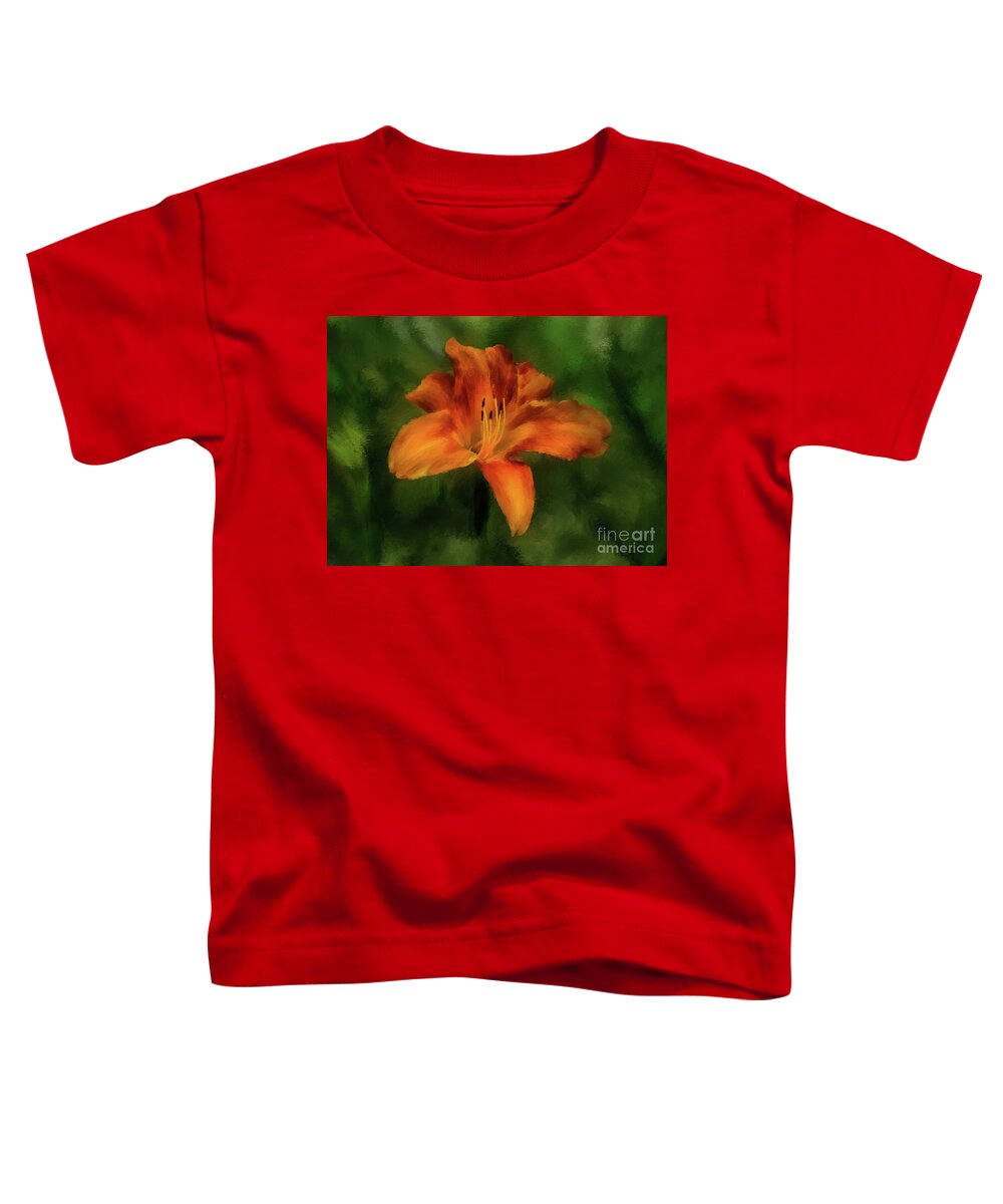 Flower Toddler T-Shirt featuring the digital art Tiger Lily by Lois Bryan