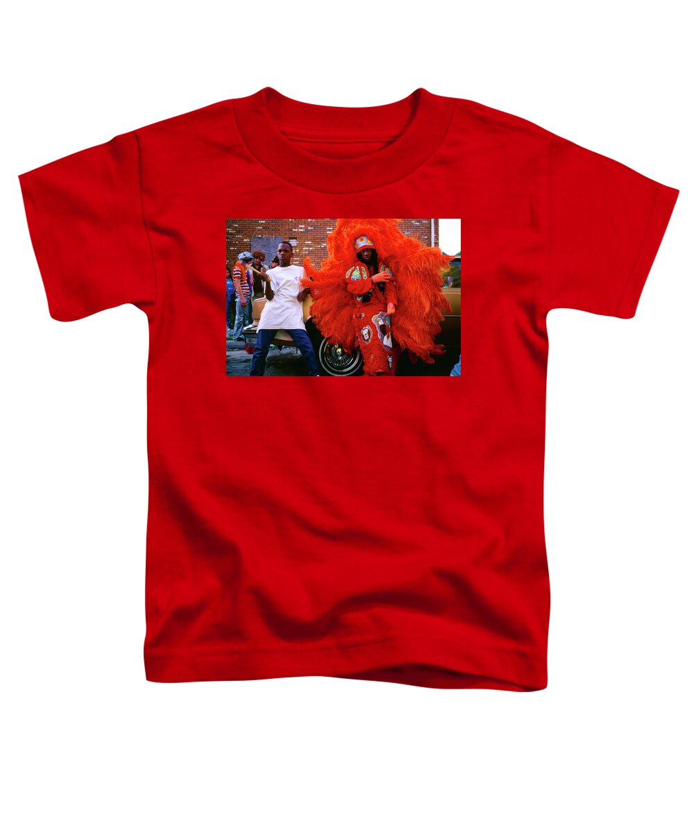 Mardi Gras Toddler T-Shirt featuring the photograph Treme - Mardi Gras Black Indian Parade, New Orleans by Earth And Spirit