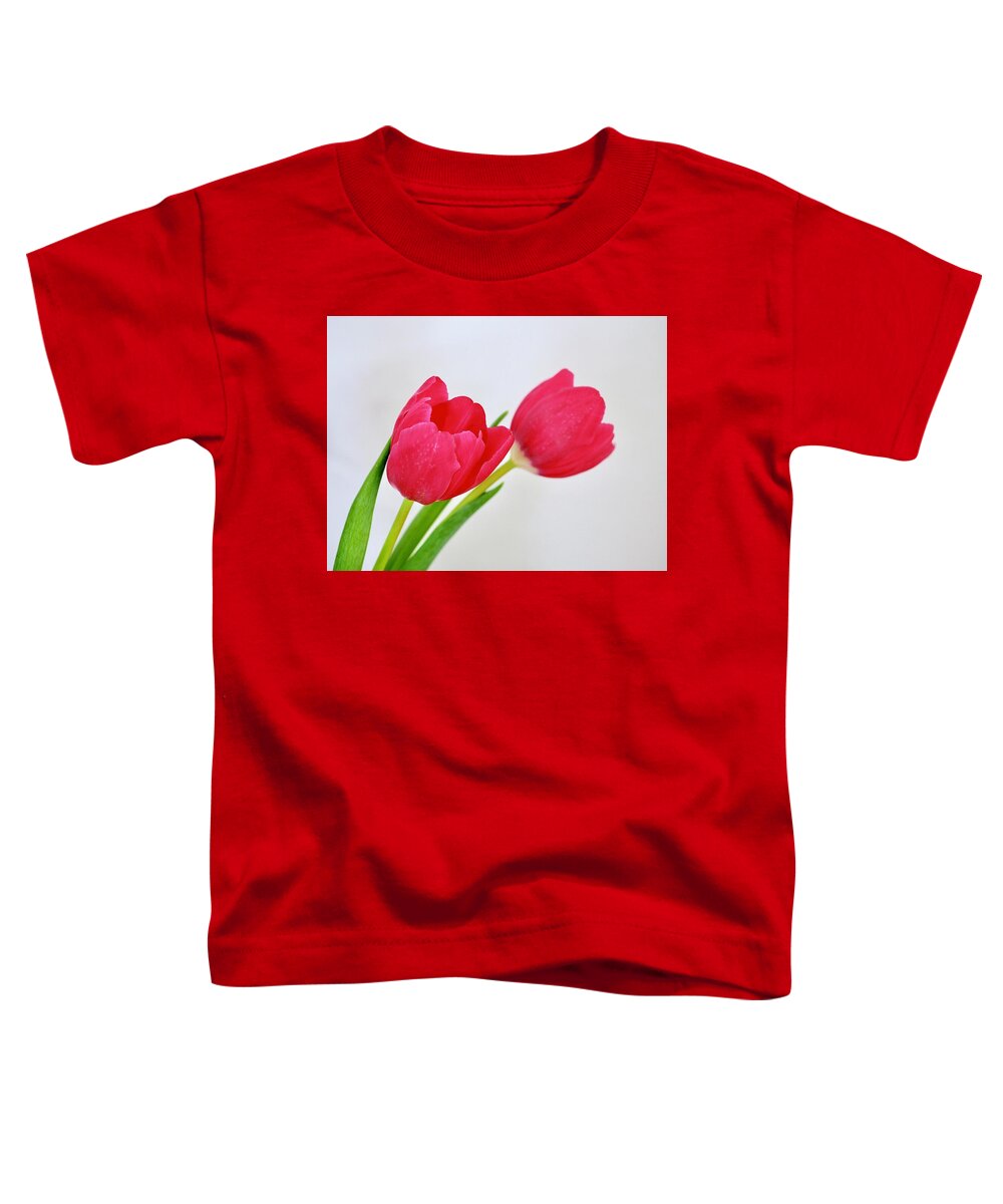 Flowers Toddler T-Shirt featuring the photograph Tulip And One Behind by Alida M Haslett