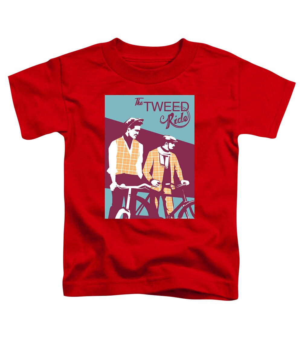 Tweed Ride Toddler T-Shirt featuring the painting Tweed Ride Cycle Poster by Sassan Filsoof