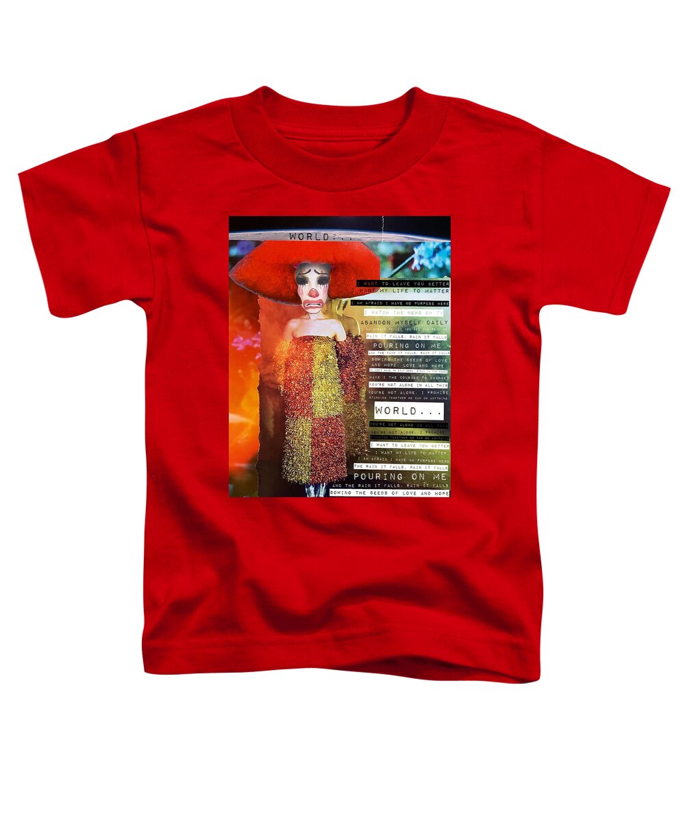 Collage Toddler T-Shirt featuring the digital art World... by Tanja Leuenberger