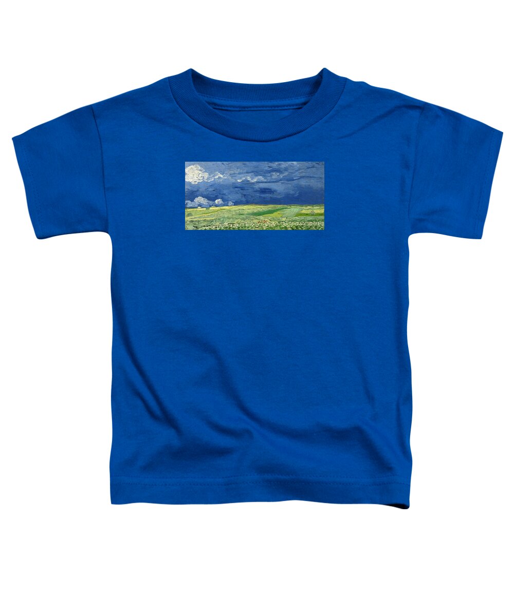 Vincent Van Gogh Toddler T-Shirt featuring the painting Wheatfield Under Thunderclouds #2 by Vincent Van Gogh