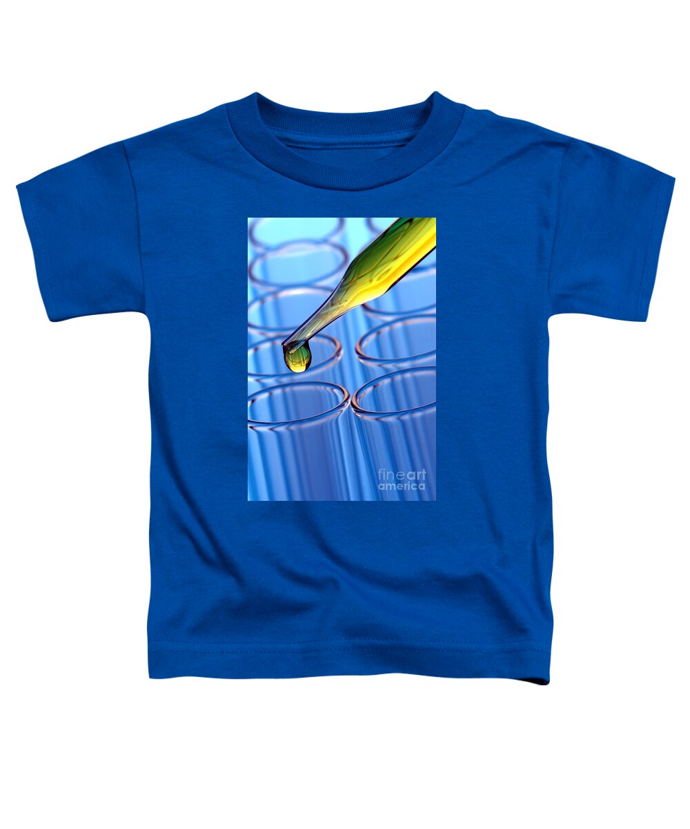 Test Toddler T-Shirt featuring the photograph Laboratory Test Tubes in Science Research Lab by Science Research Lab By Olivier Le Queinec