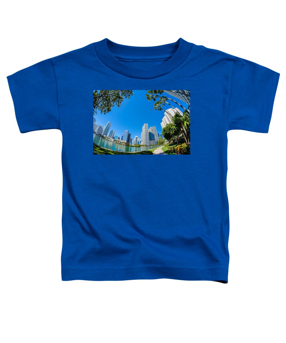 Architecture Toddler T-Shirt featuring the photograph Downtown Miami Brickell Fisheye #8 by Raul Rodriguez