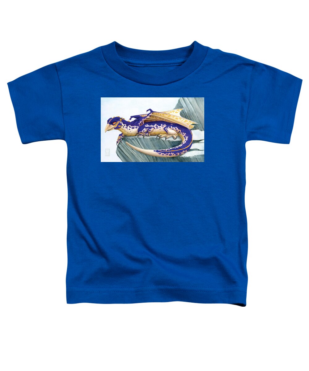 Dragon Toddler T-Shirt featuring the digital art Baby Lapis Spotted Dragon by Melissa A Benson