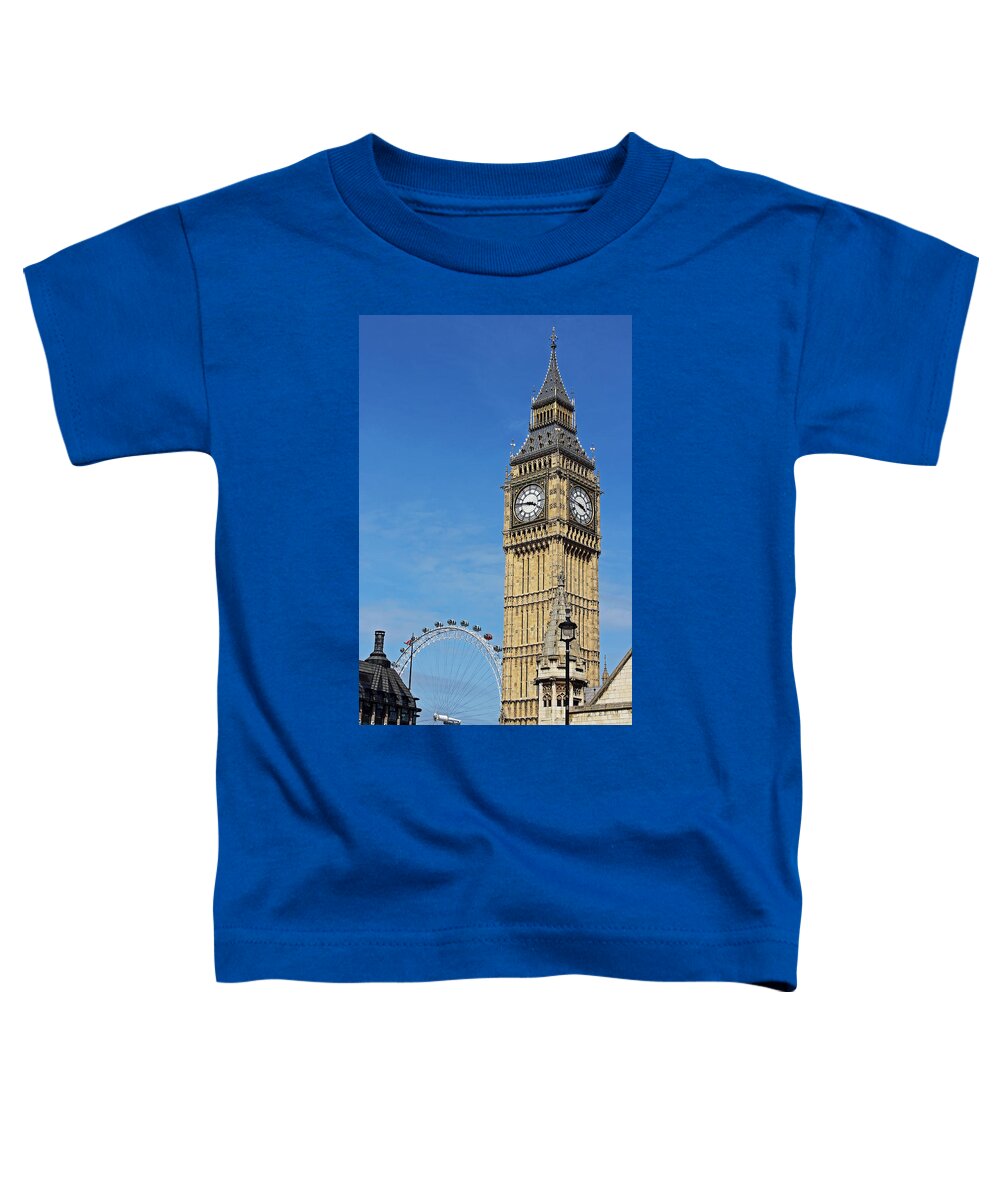 Big Ben London Toddler T-Shirt featuring the photograph Big Ben and London Eye by Tony Murtagh