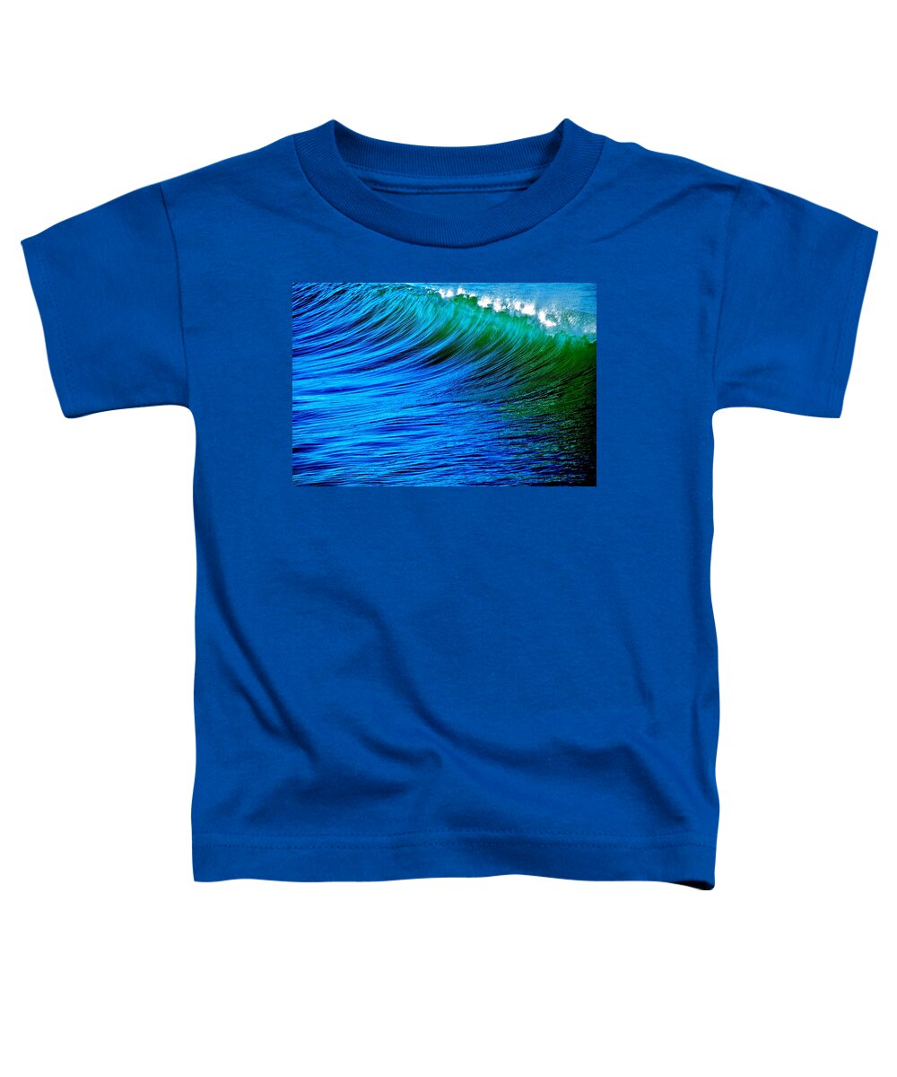 Wave Toddler T-Shirt featuring the photograph Blue Green Wave by Liz Vernand