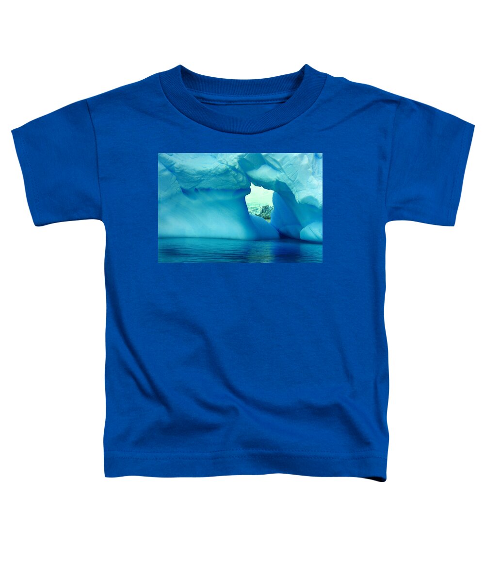 Icebergs Toddler T-Shirt featuring the photograph Blue Iceberg Antarctica by Amanda Stadther