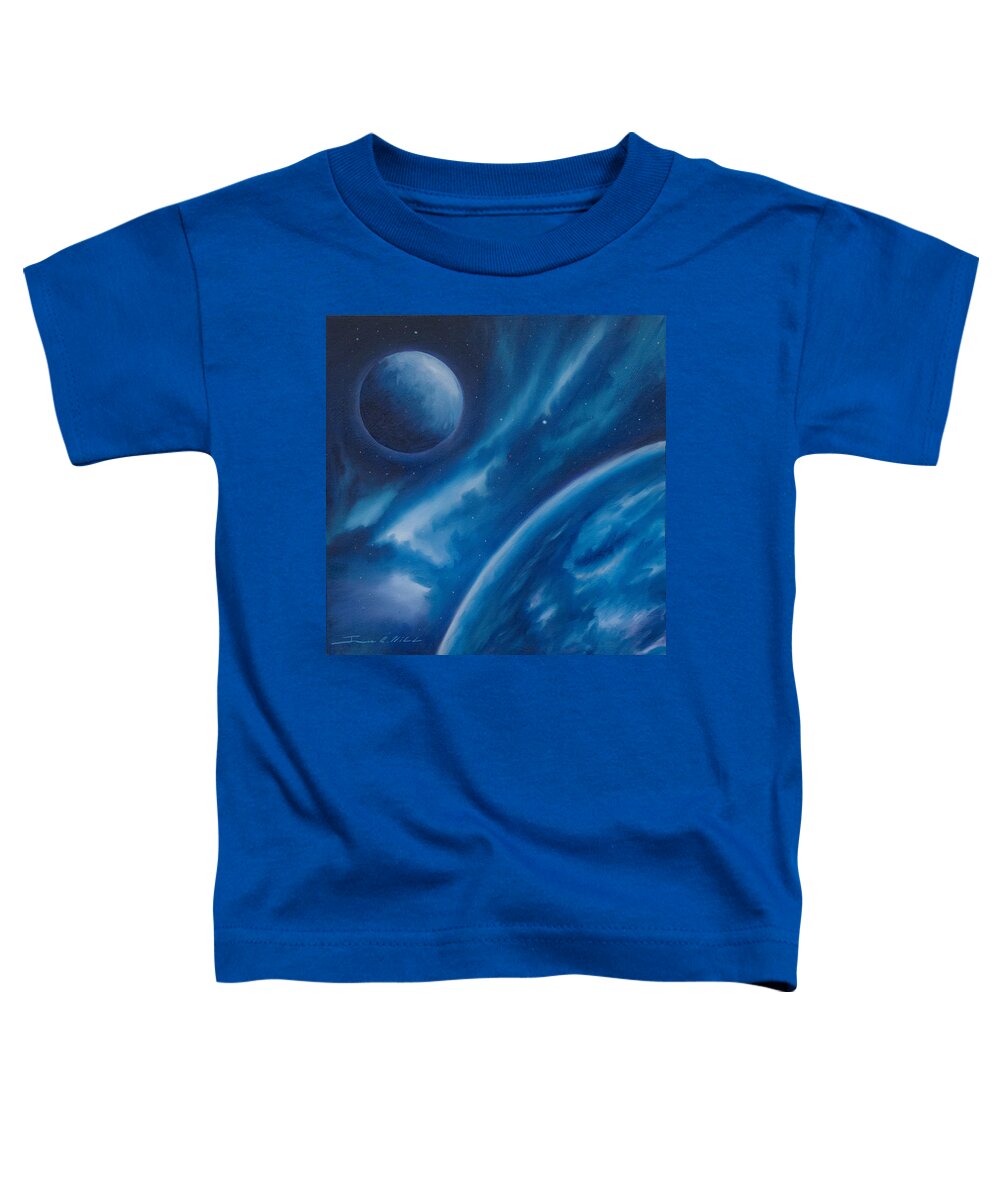 Jame Christopher Hill Toddler T-Shirt featuring the painting Blue Star by James Hill