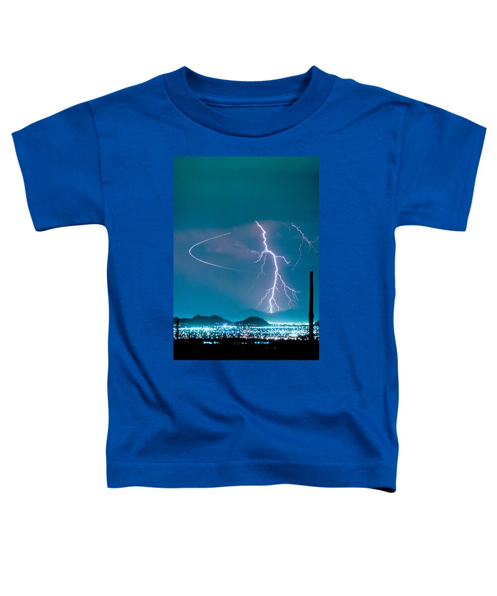 Lightning Toddler T-Shirt featuring the photograph Bo Trek The Lightning Man by James BO Insogna