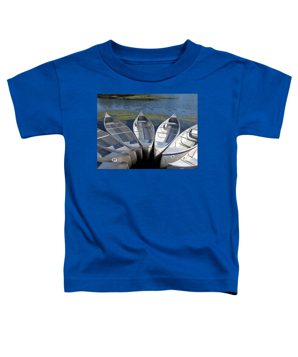 Canoes Toddler T-Shirt featuring the photograph Canoes by Ann Horn