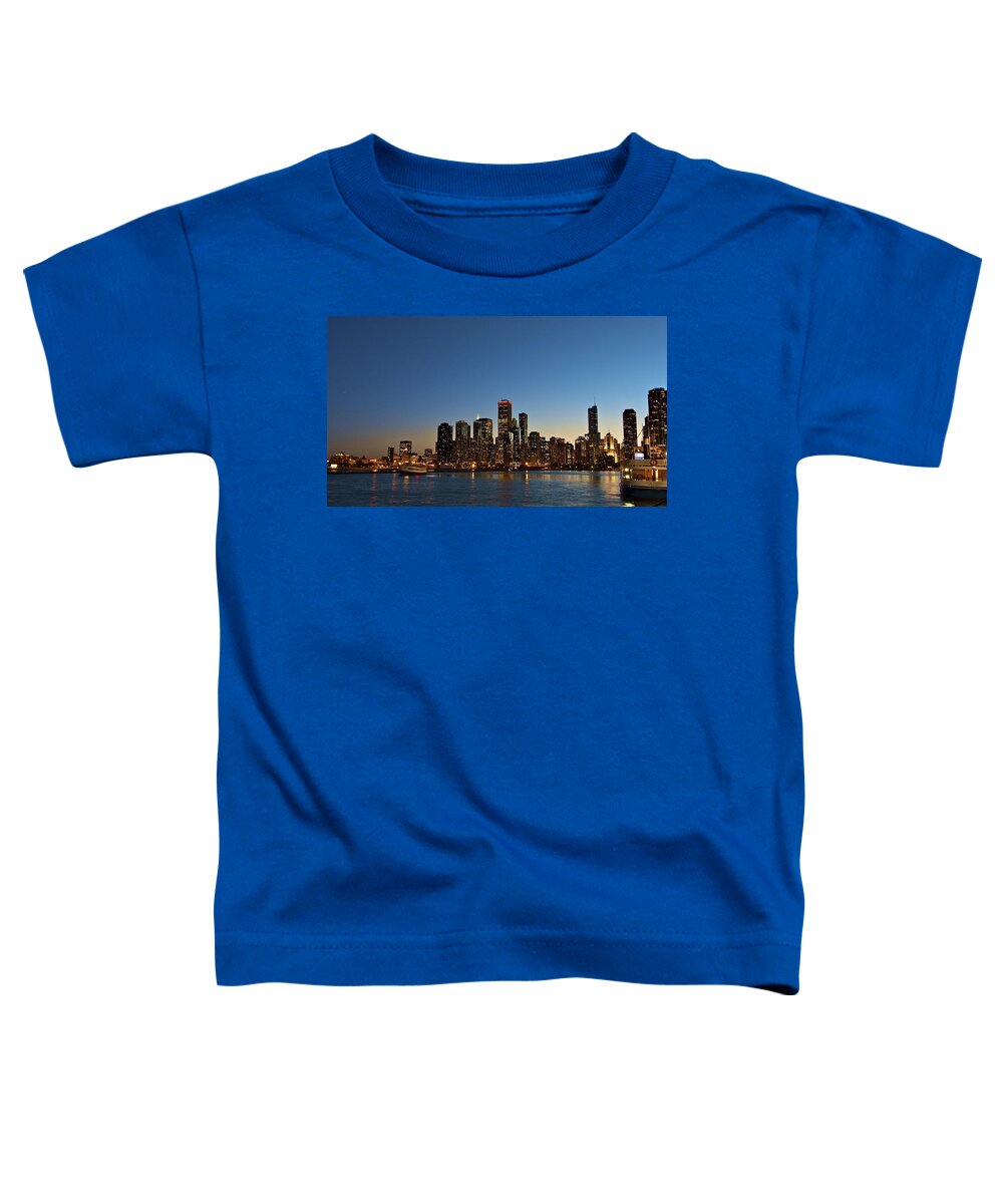 Chicago Toddler T-Shirt featuring the photograph Chicago Nightscape by John Babis