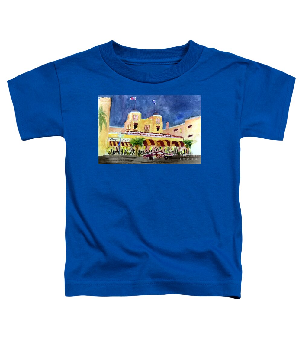 Architecture Toddler T-Shirt featuring the painting Colony Hotel in Delray Beach by Donna Walsh
