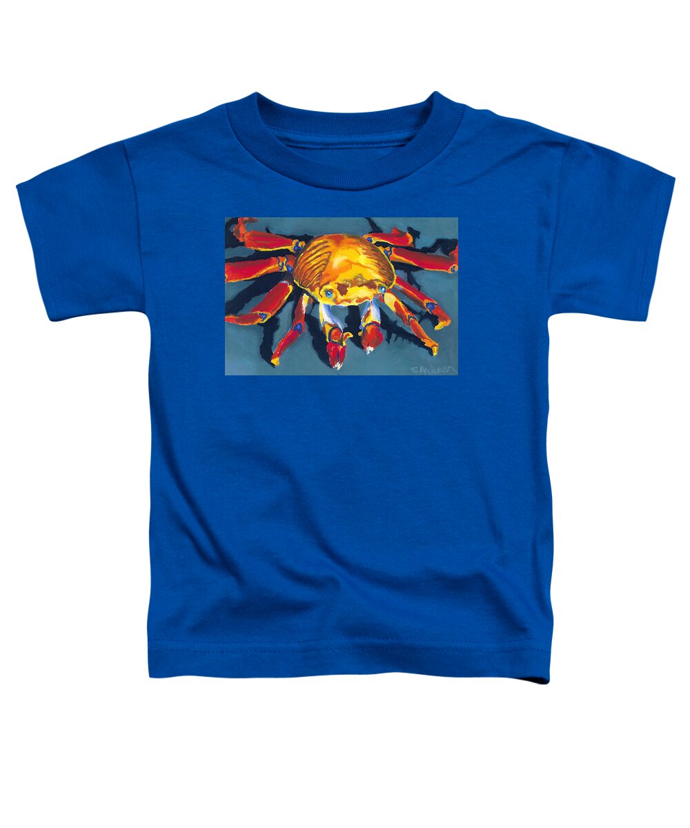 Crab Toddler T-Shirt featuring the pastel Colorful Crab by Stephen Anderson