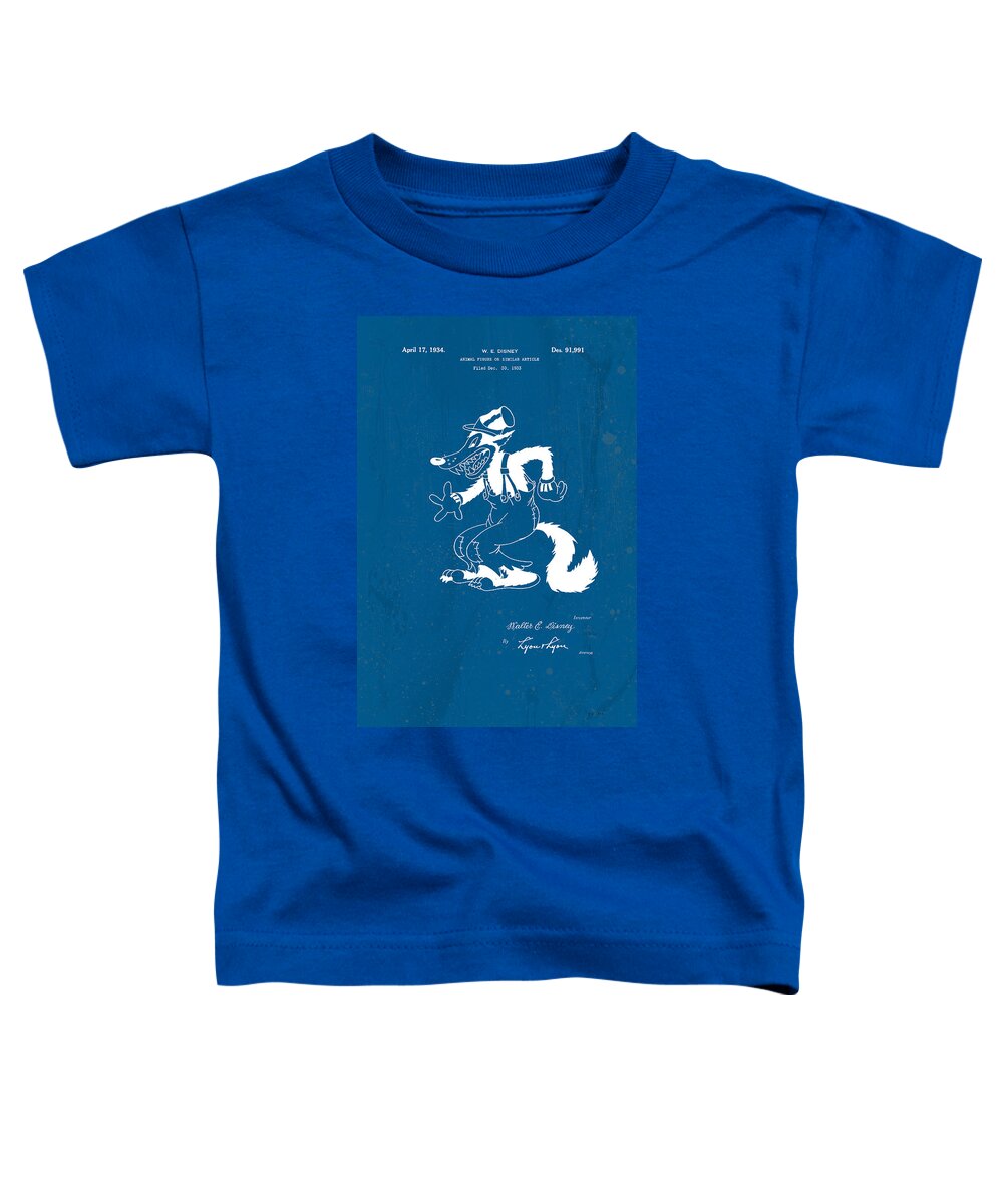 Disney Toddler T-Shirt featuring the digital art Disney Big Bad Wolf by Marlene Watson
