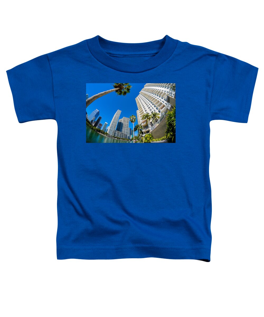 Architecture Toddler T-Shirt featuring the photograph Downtown Miami Brickell Fisheye by Raul Rodriguez