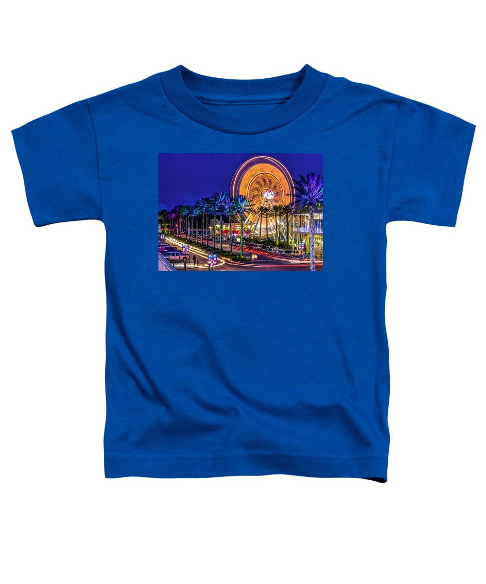Alabama Toddler T-Shirt featuring the photograph Ferris Wheel At The Wharf by Traveler's Pics