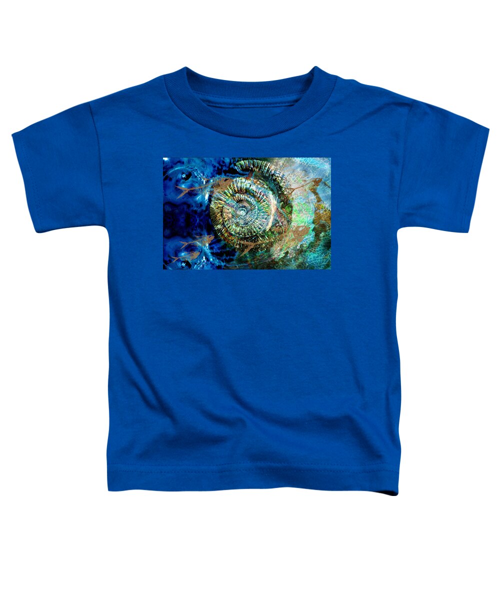 Fossil Toddler T-Shirt featuring the digital art Fossil Seas by Lisa Yount