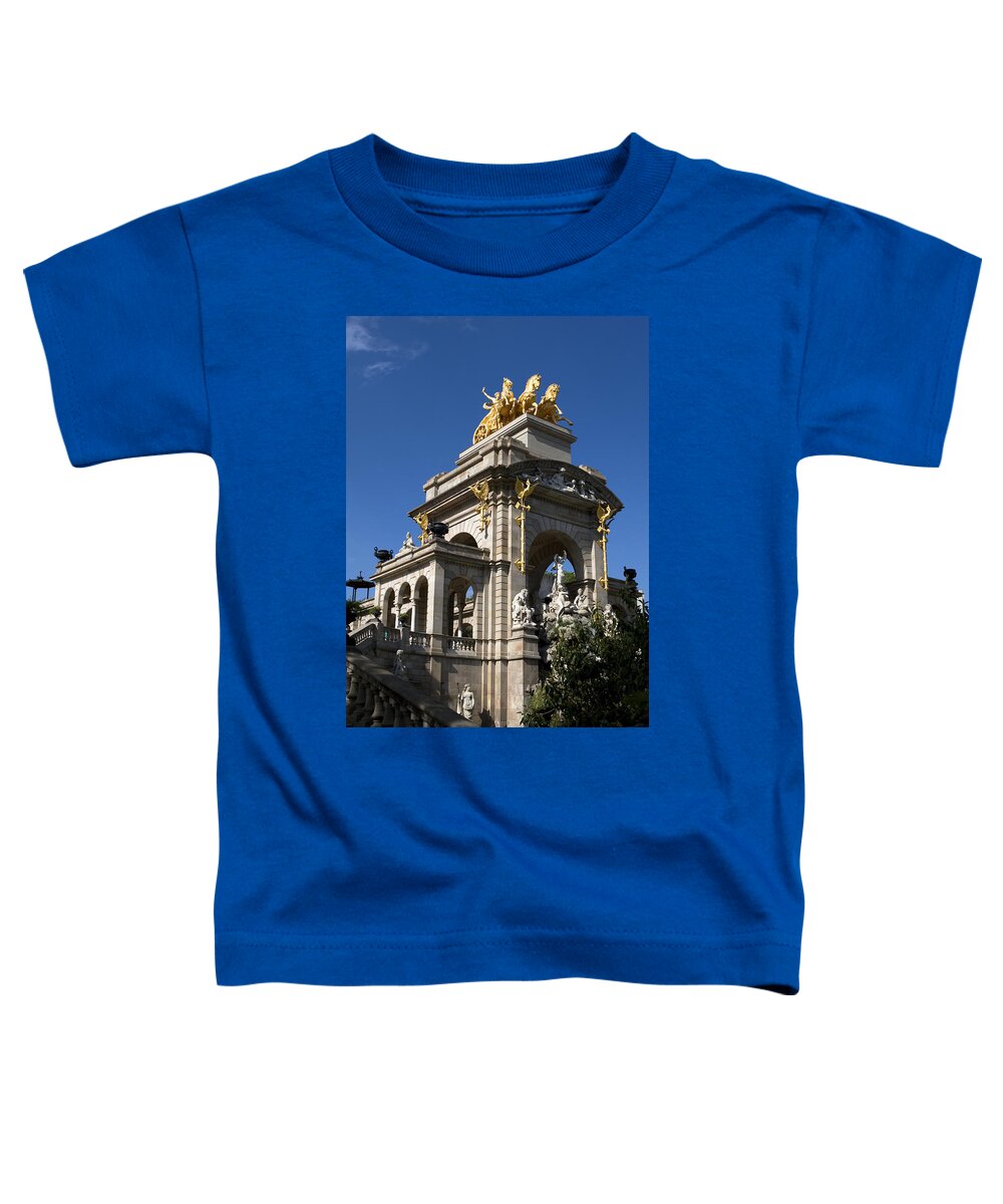 Parc De La Ciutadella Toddler T-Shirt featuring the photograph Grandeur of the Font de la Cascada by Lorraine Devon Wilke