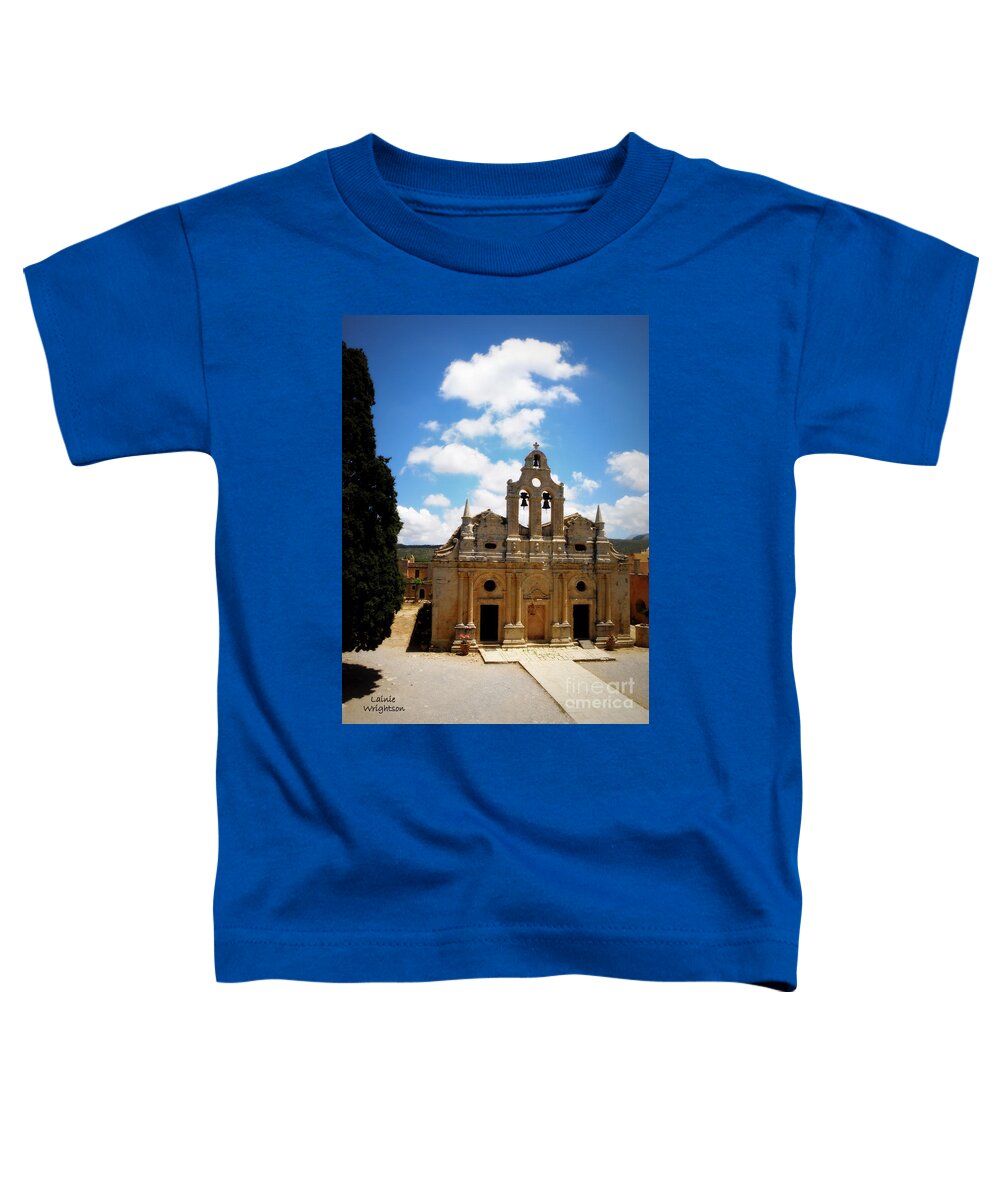 Holy Monastery Of Arkadi Toddler T-Shirt featuring the photograph Holy Monastery of Arkadi by Lainie Wrightson