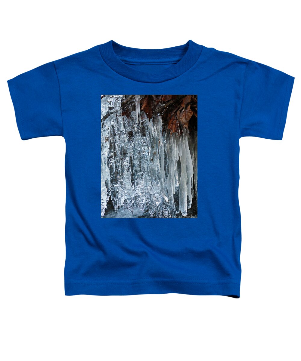 Frost Toddler T-Shirt featuring the photograph Ice Sickles by Karen Adams