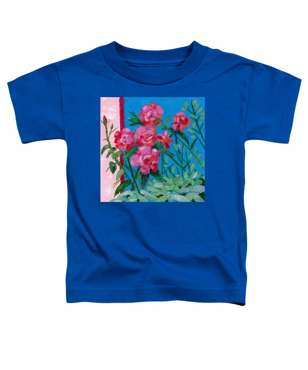 Flowers Toddler T-Shirt featuring the painting Ioannina Garden by Adele Bower