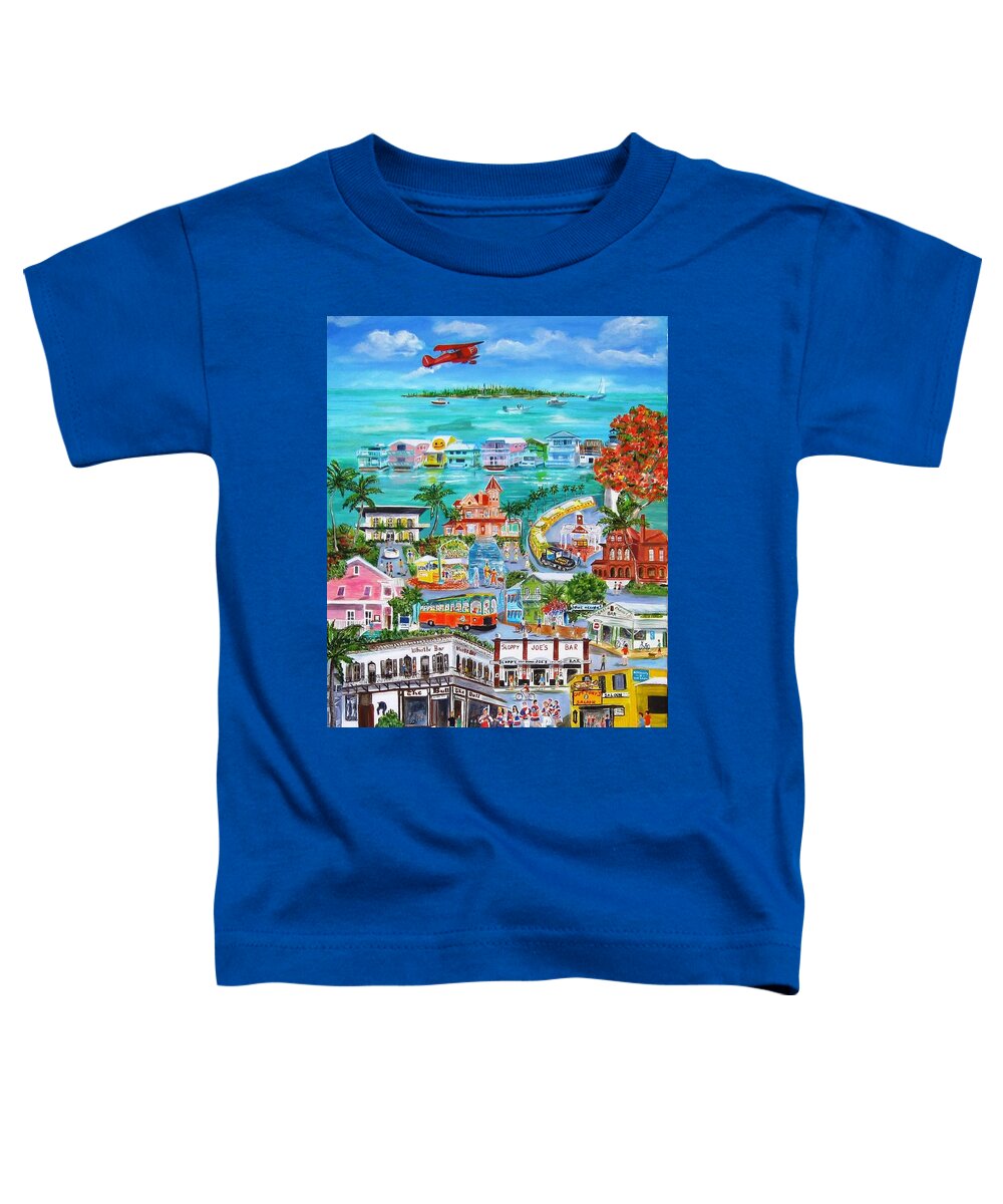 Key West Toddler T-Shirt featuring the painting Island Daze by Linda Cabrera
