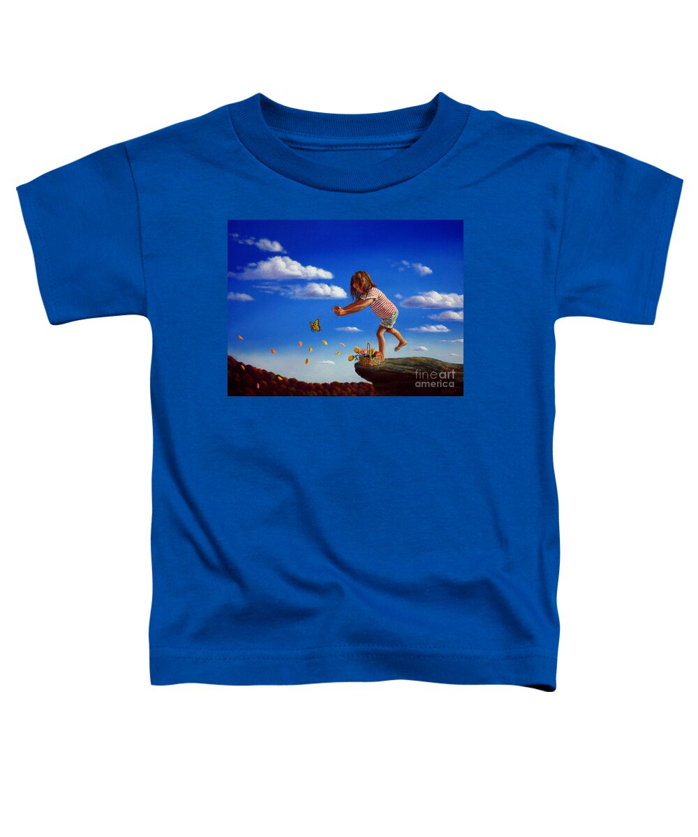 Flower Toddler T-Shirt featuring the painting Letting it go by Christopher Shellhammer