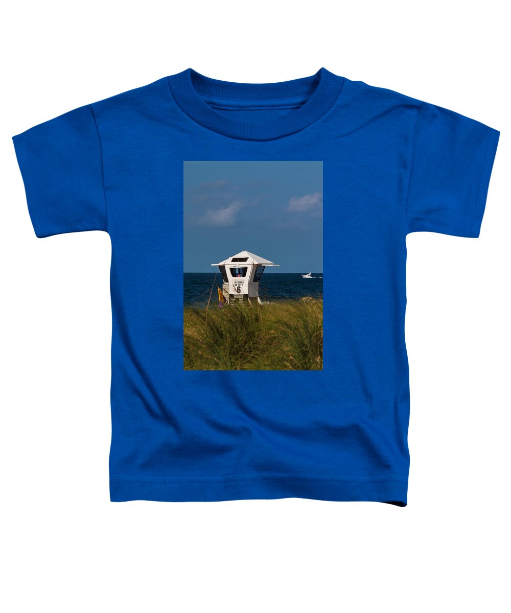 Beach Toddler T-Shirt featuring the photograph Lifeguard on Duty by Ed Gleichman