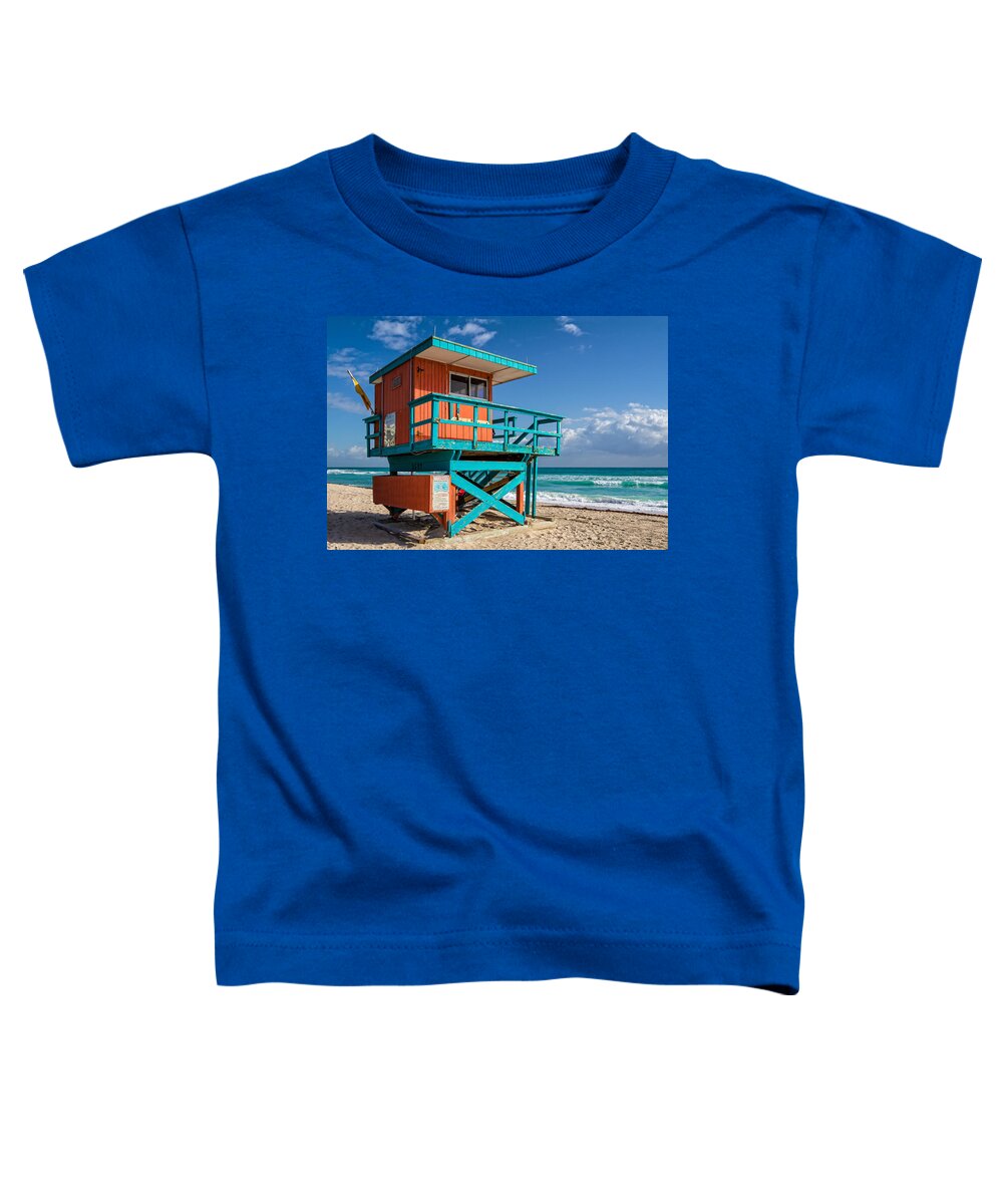 Miami Toddler T-Shirt featuring the photograph Lifeguard Tower by Stefan Mazzola