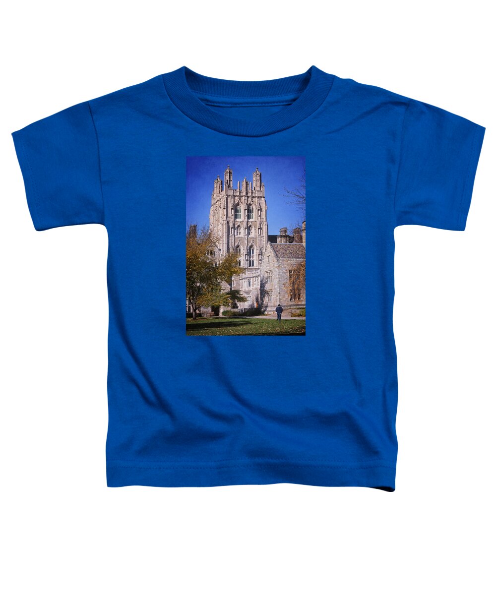Joan Carroll Toddler T-Shirt featuring the photograph Memorial Quadrangle Yale University by Joan Carroll