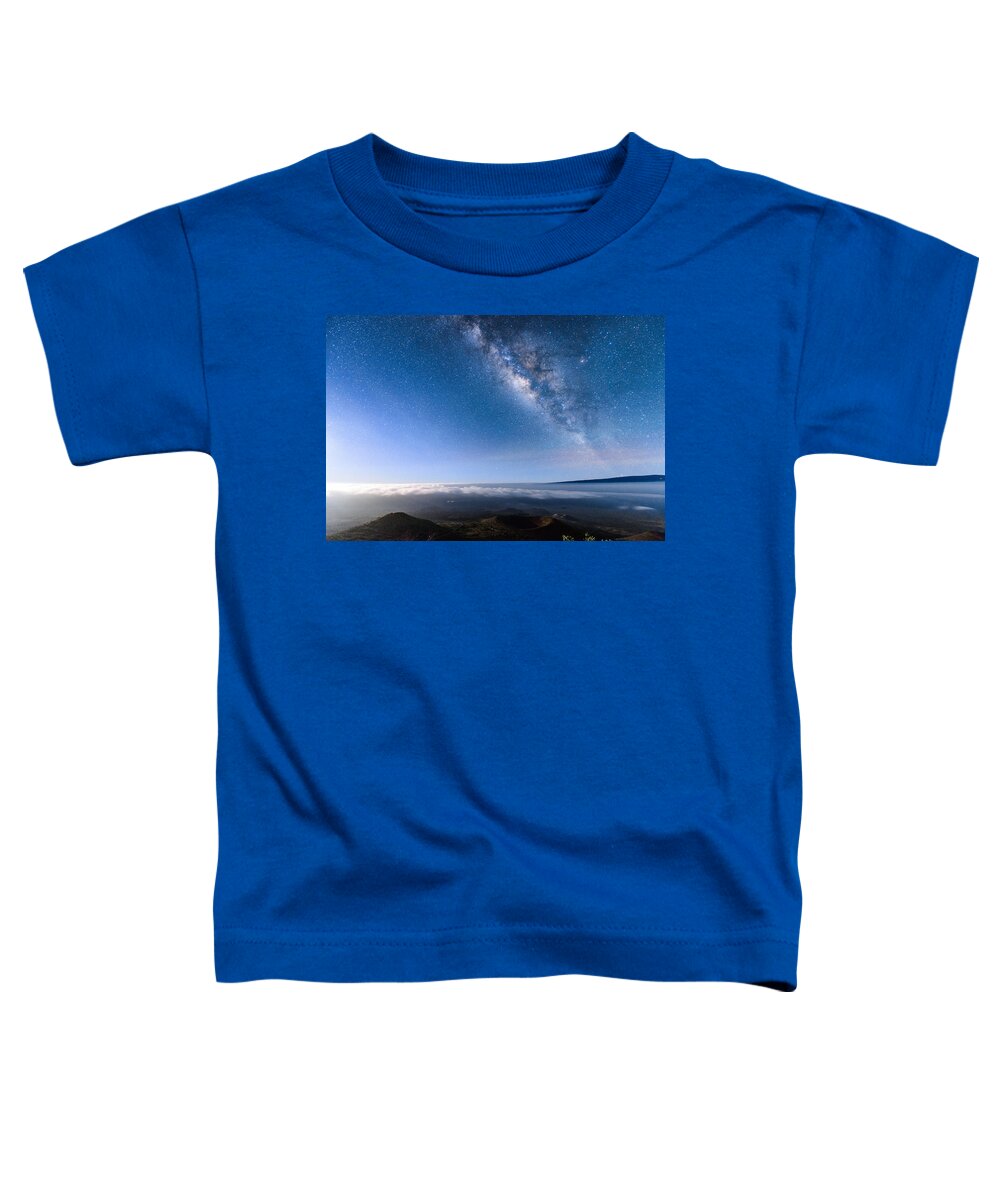Big Island Toddler T-Shirt featuring the photograph Milky Way Suspended Above Mauna Loa 2 by Jason Chu
