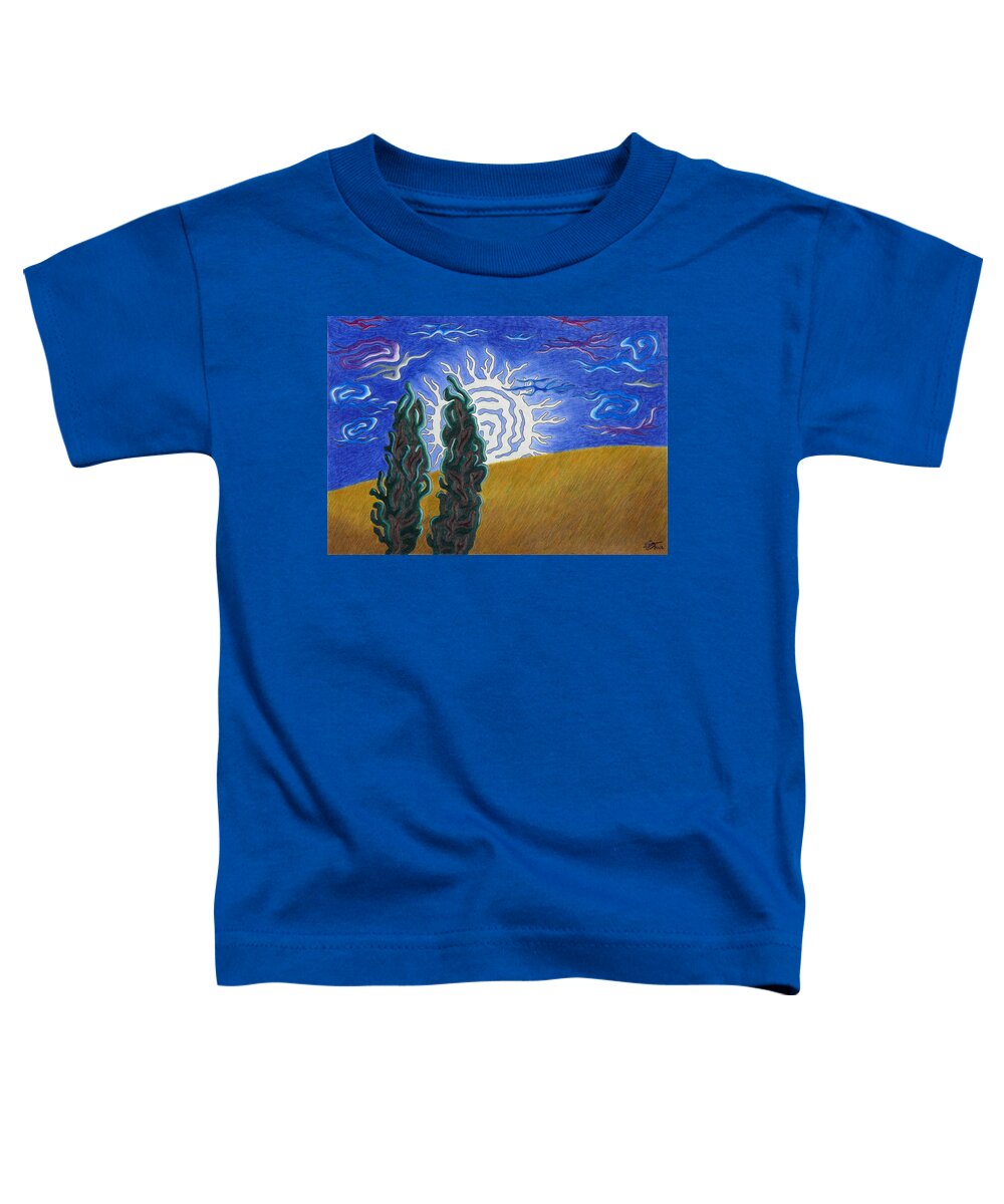 Moonshine Toddler T-Shirt featuring the drawing Moonlight by Andreas Berthold