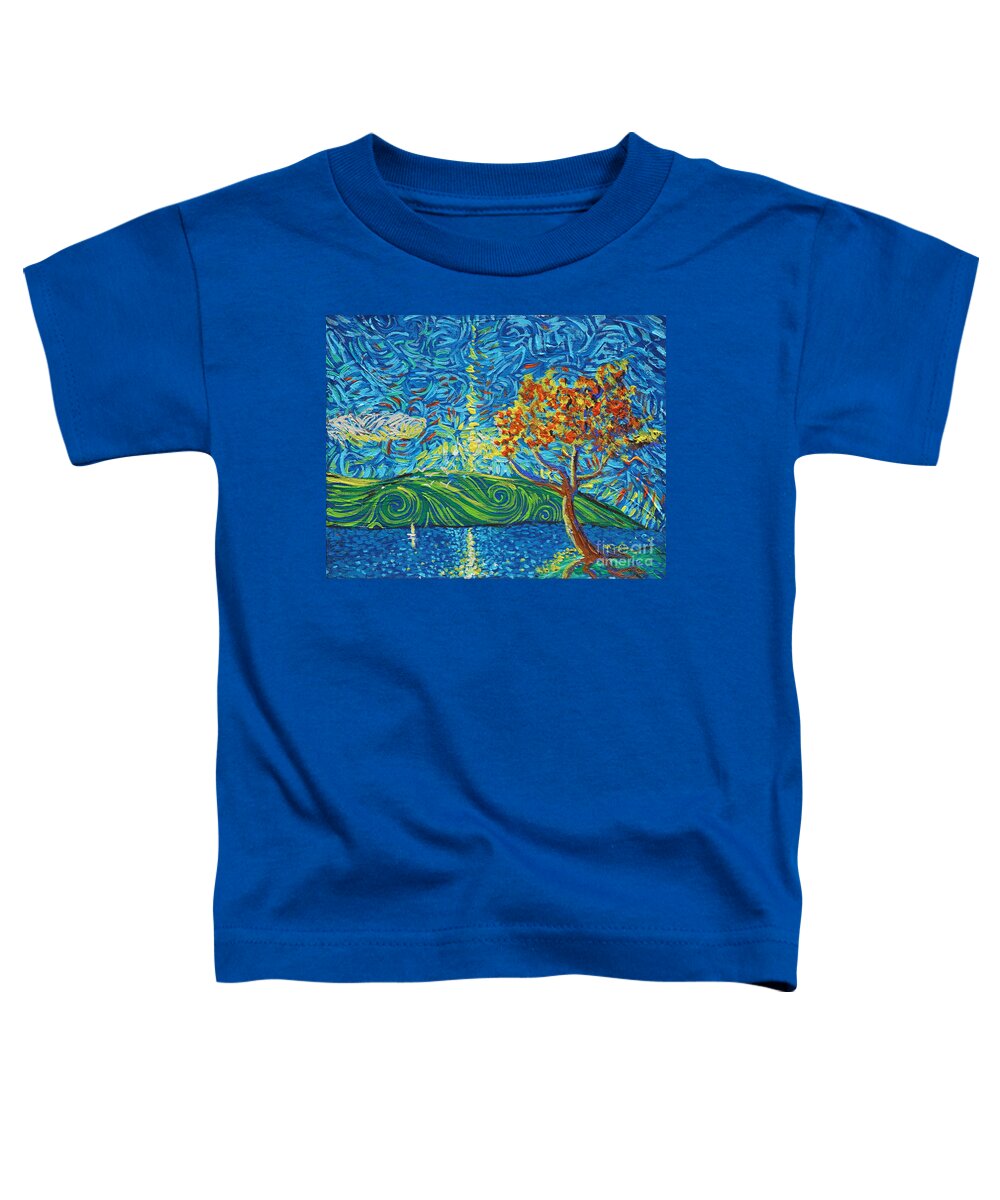 Squigglism Toddler T-Shirt featuring the painting My LIttleBoat by Stefan Duncan