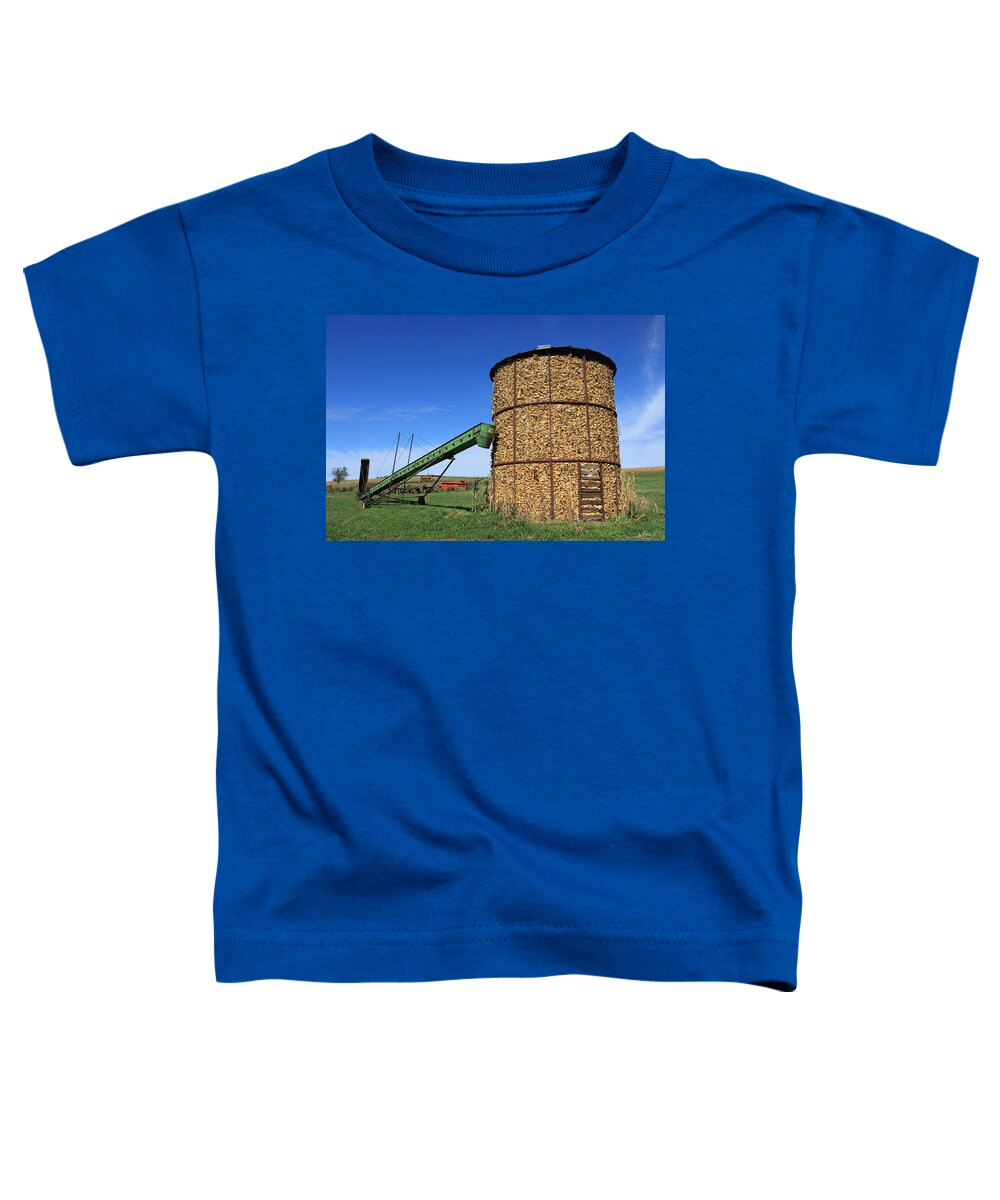 Corn Toddler T-Shirt featuring the photograph Nebraska Bin and Auger by J Laughlin