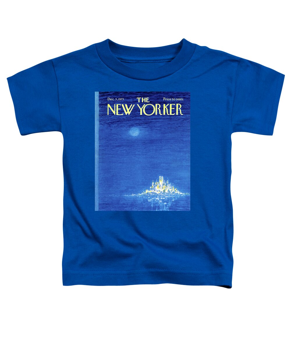 Robert Weber Toddler T-Shirt featuring the painting New Yorker December 3rd, 1973 by Robert Weber