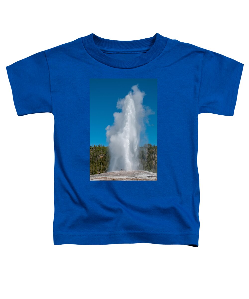 Wyoming Toddler T-Shirt featuring the photograph Old Faithful by Brenda Jacobs