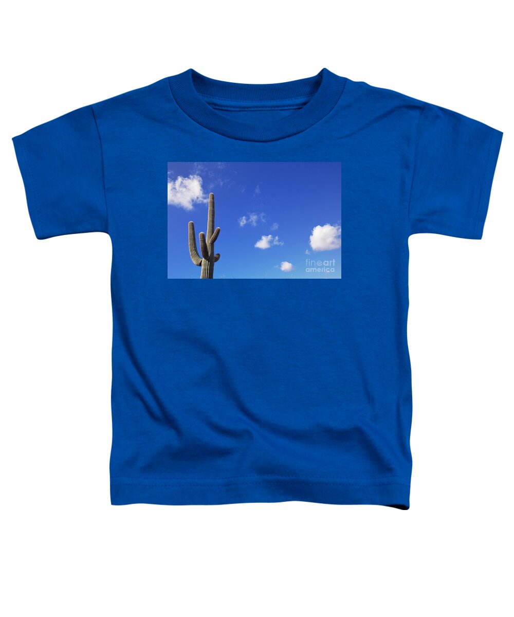 00343656 Toddler T-Shirt featuring the photograph Blue Sky, Saguaro and Clouds by Yva Momatiuk and John Eastcott