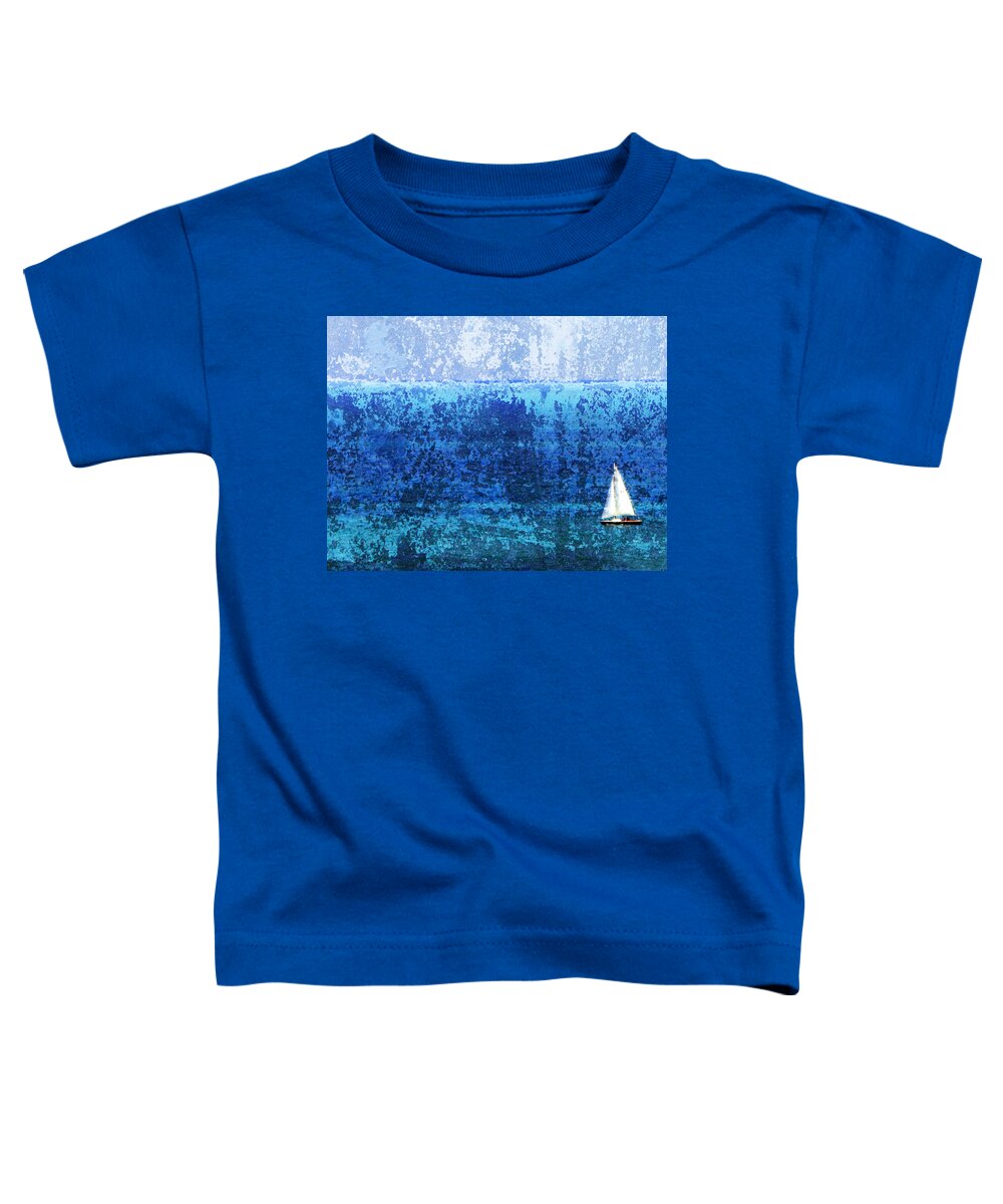 Sailboat Toddler T-Shirt featuring the digital art Sailboat w Texture by Anita Burgermeister