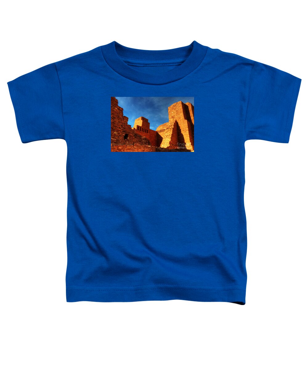 Salinas Pueblo Mission Ruins Toddler T-Shirt featuring the photograph Salinas Pueblo Abo Mission Golden Light by Bob Christopher