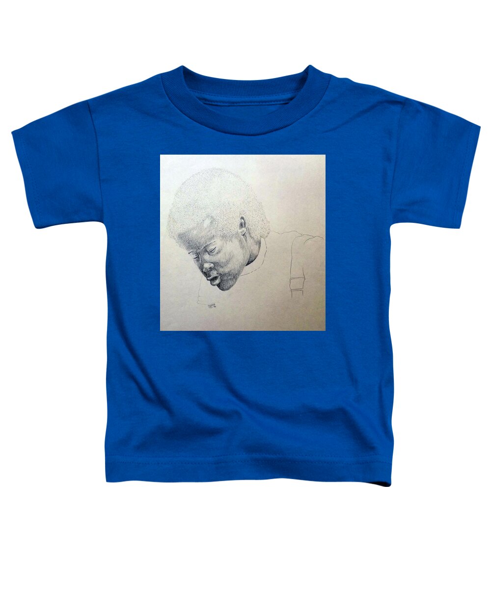 Human Toddler T-Shirt featuring the drawing Sorrow by Richard Faulkner