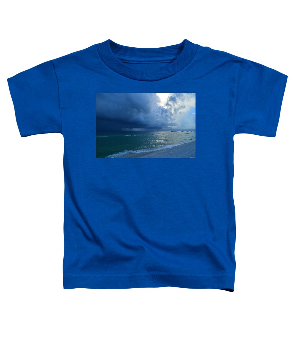 Storms Toddler T-Shirt featuring the photograph Storms Brewing off Navarre Beach at Dawn by Jeff at JSJ Photography