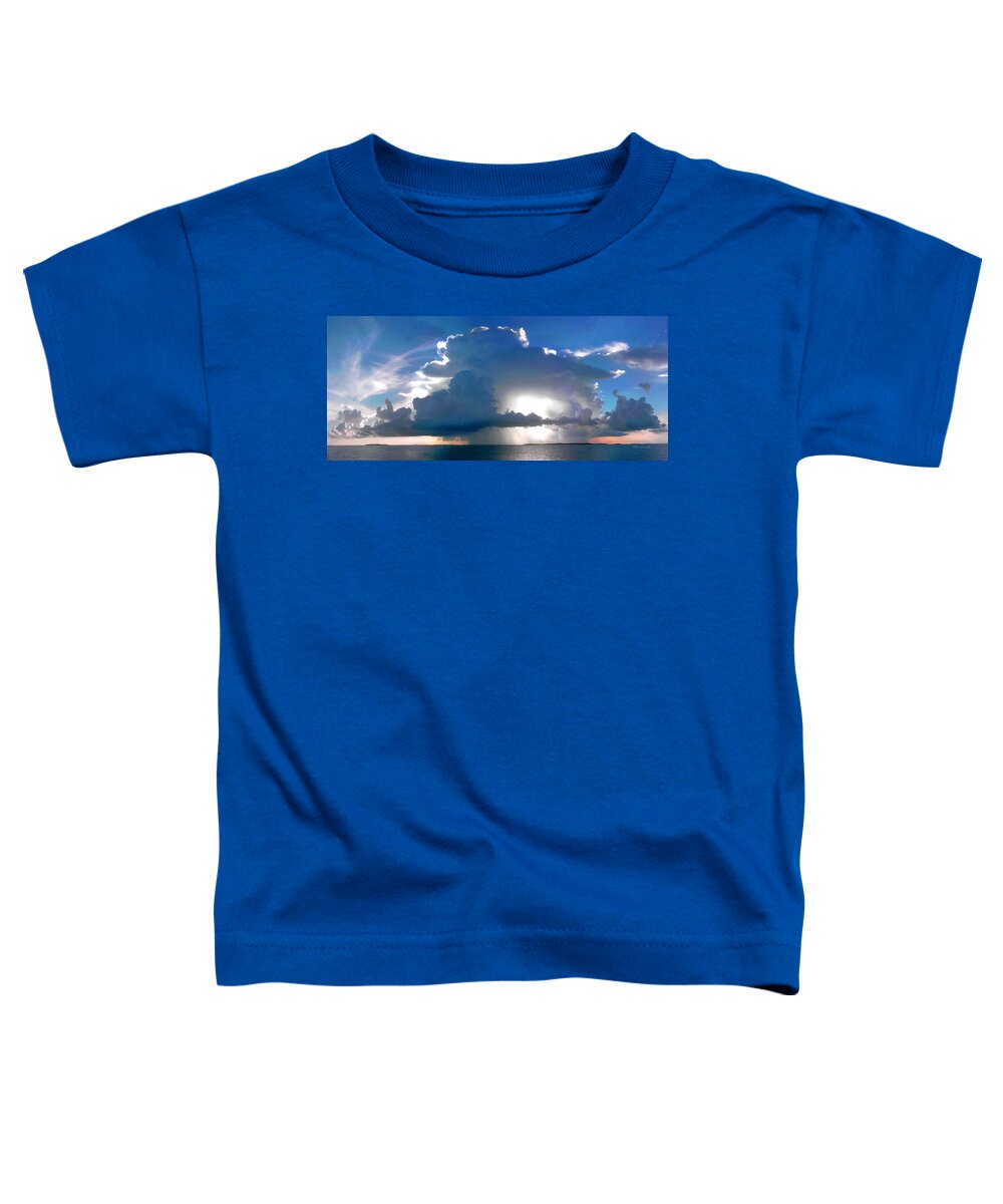 Clouds Toddler T-Shirt featuring the photograph Sunny Waterfall over the Bay filtered by Duane McCullough
