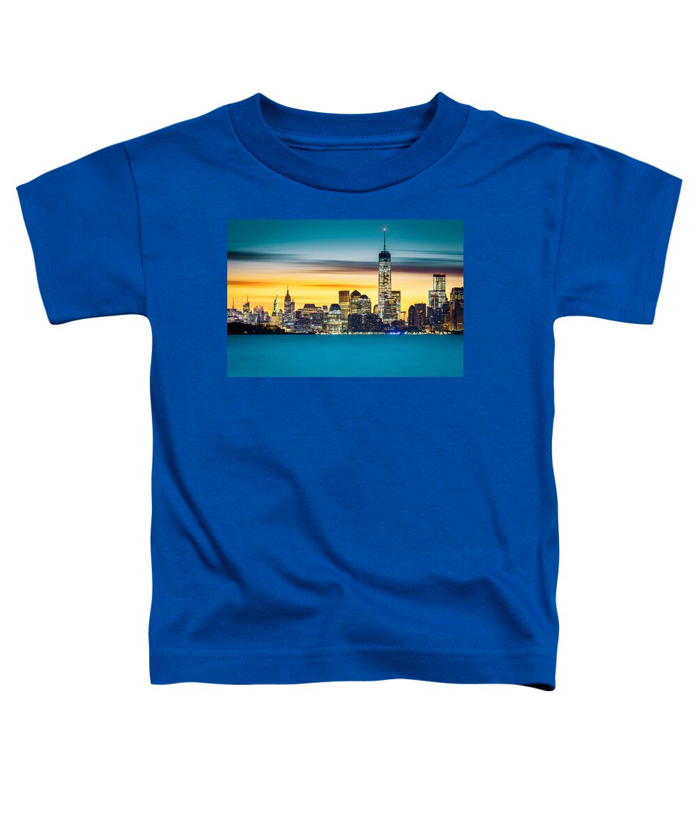 Downtown Toddler T-Shirt featuring the photograph Sunrise over New York City by Mihai Andritoiu