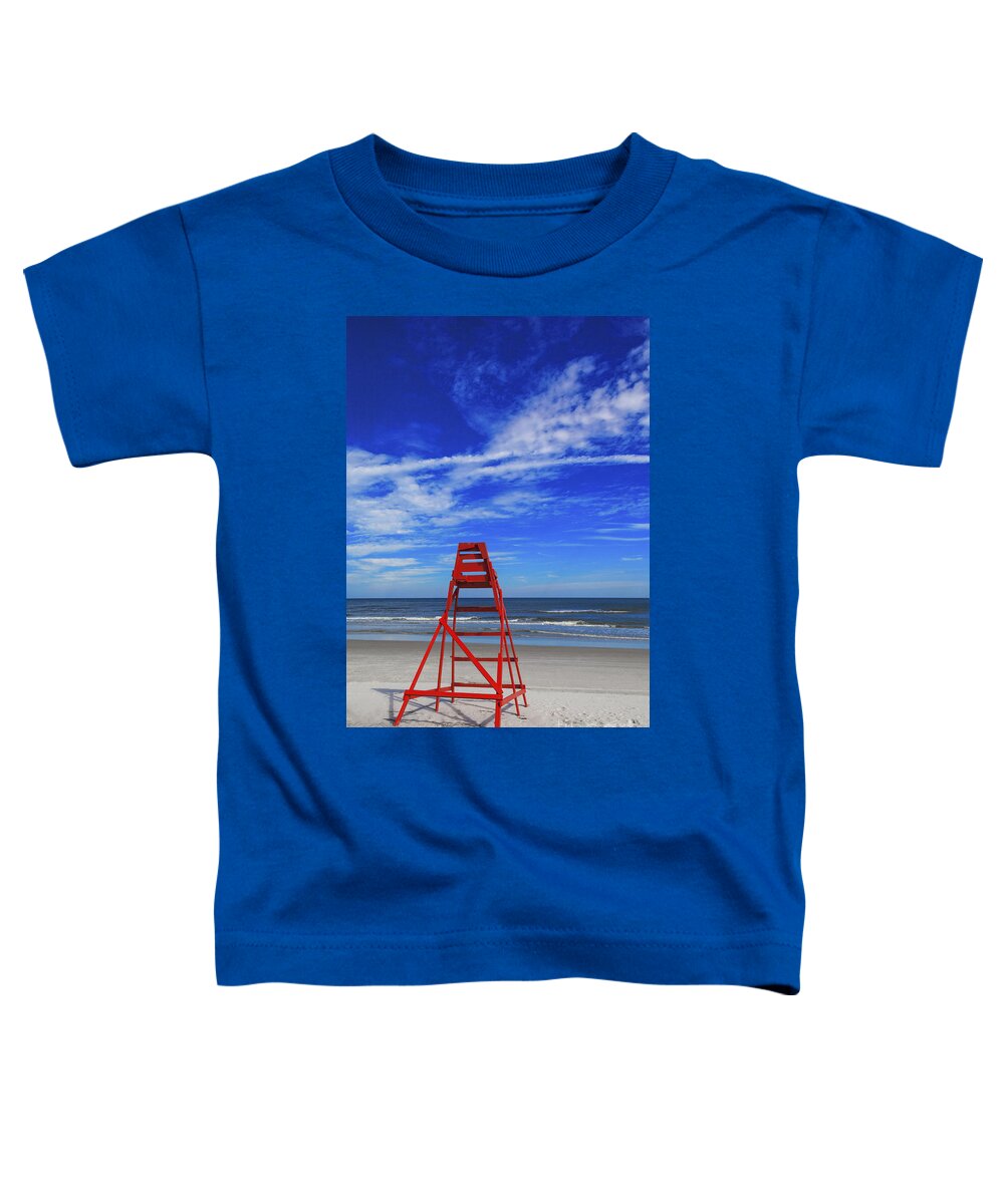 Jacksonville Beach Toddler T-Shirt featuring the photograph Swim At Your Own Risk by Diane Macdonald