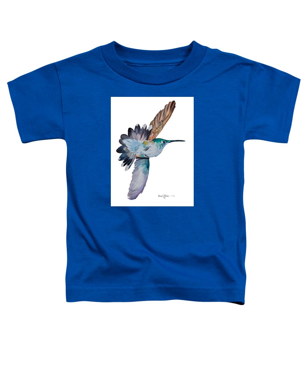 Hummingbird Toddler T-Shirt featuring the painting Tai the Hummingbird by Daniel Adams